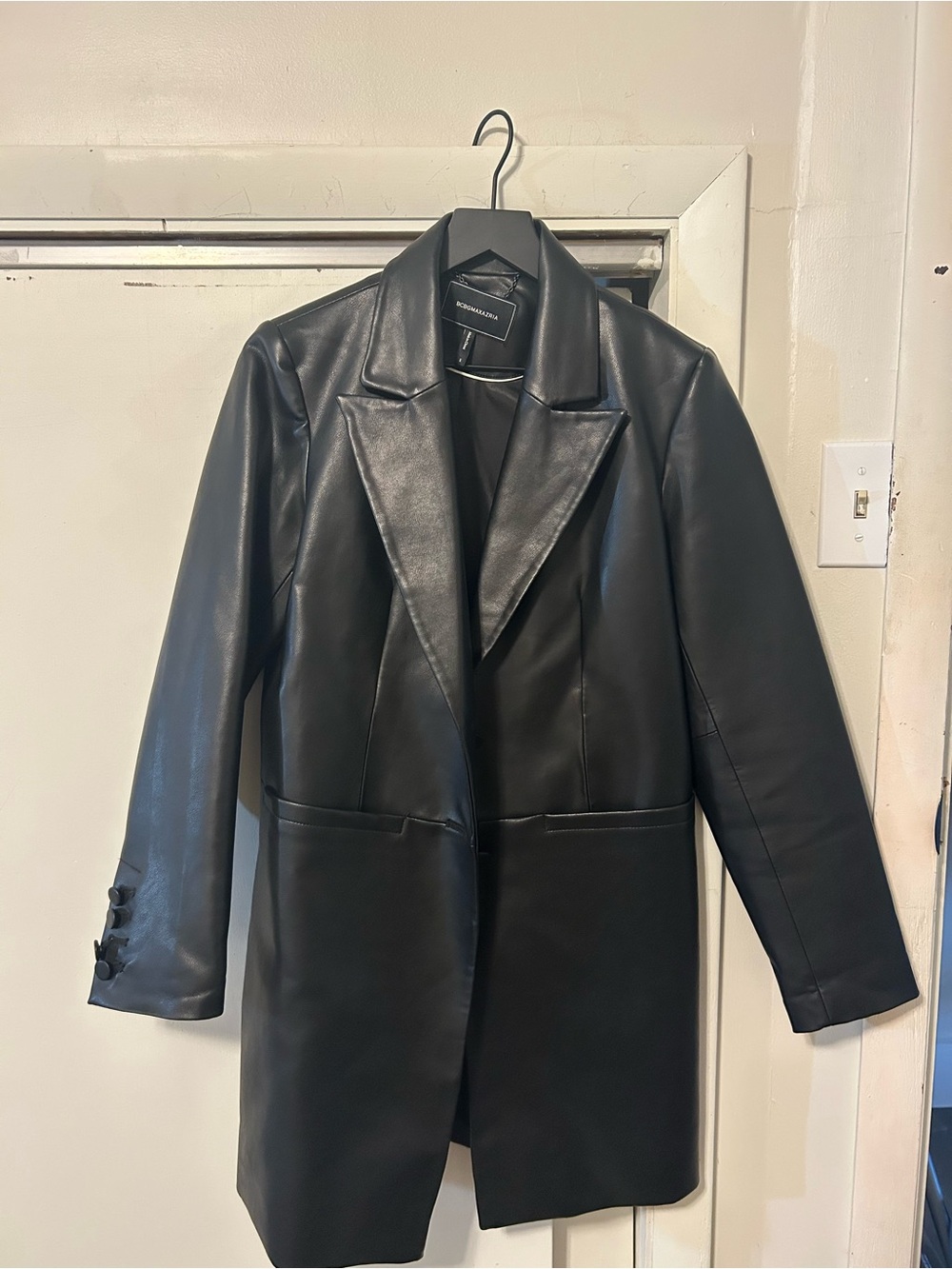 BCBGMaxAzria Black Faux Leather Jacket